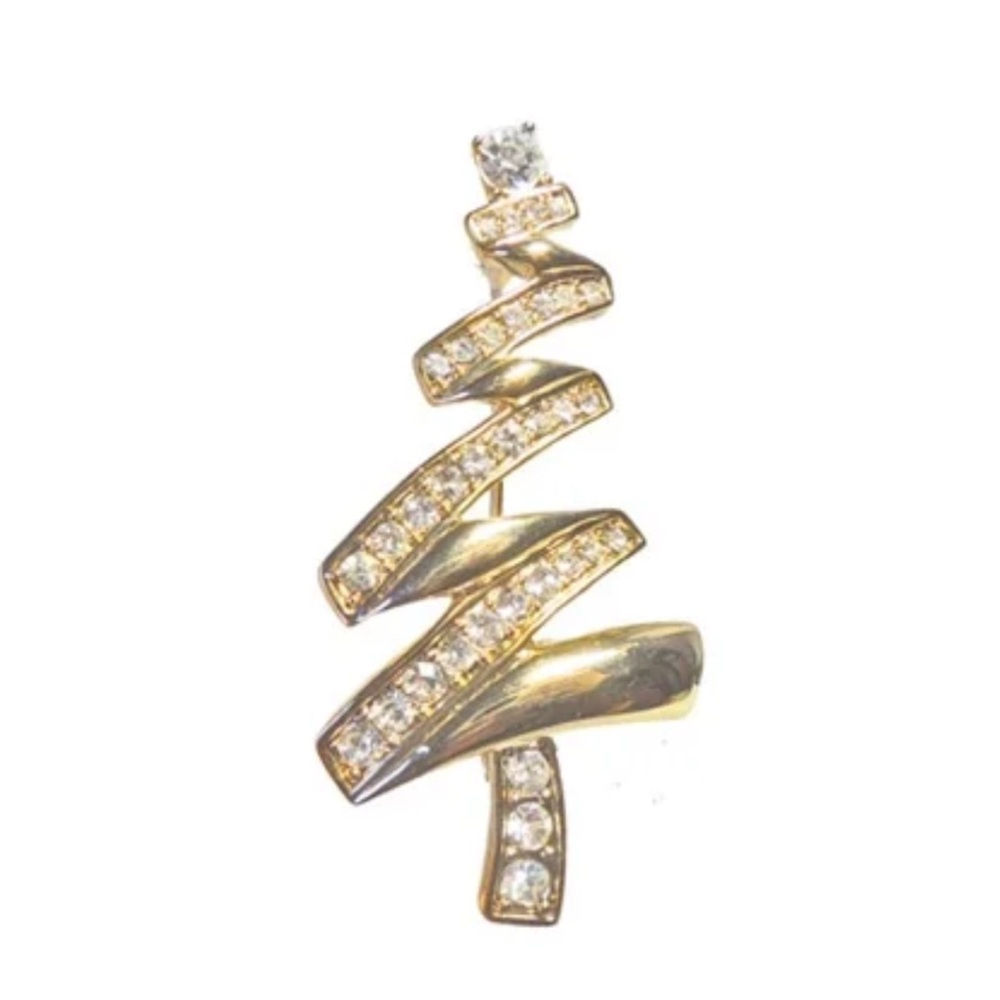 Stunning Vintage  Monet Gold Christmas Tree brooch